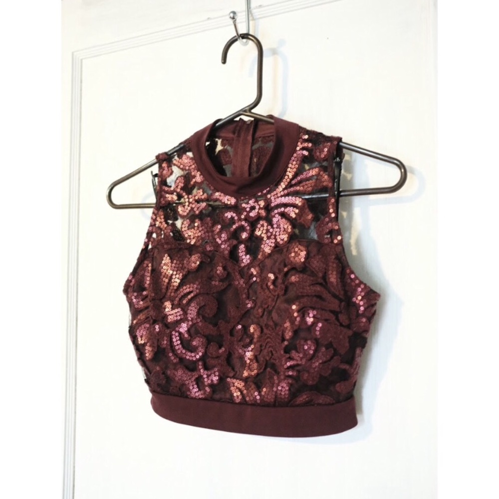 🌿Formal Sequin Crop Top